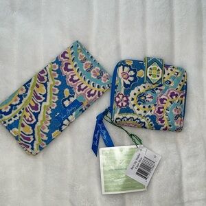 Vera Bradley Capri Blue mini zip wallet. New with tags  Checkbook cover